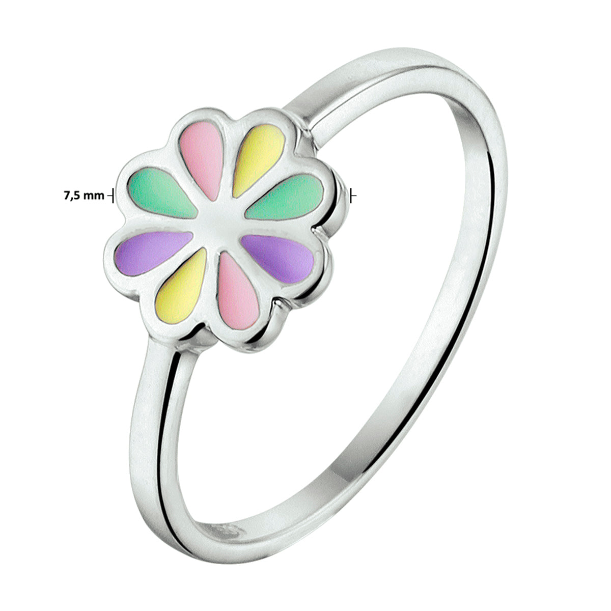 vDam Ring Bloem Zilver Gerhodineerd 1332051 Maat 15½