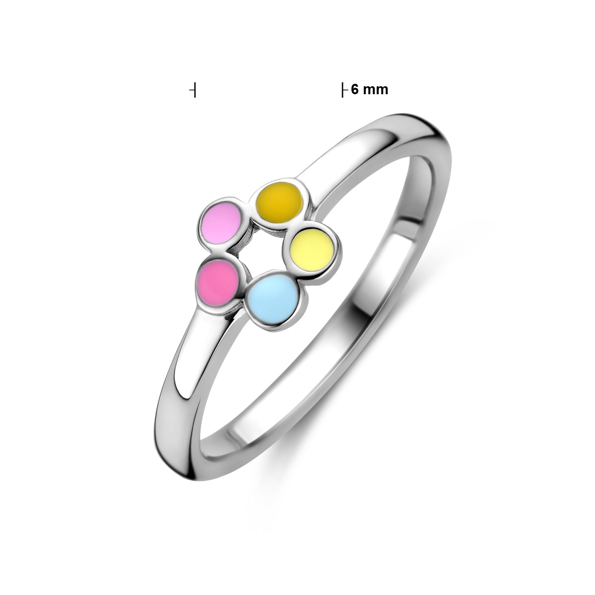 vDam Ring Bloem Zilver Gerhodineerd 1338582 Maat 15½