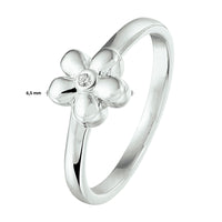 vDam Ring Bloem Zirkonia Zilver Gerhodineerd 1329205 Maat 14