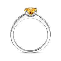 vDam Ring Citrien En Zirkonia Zilver Gerhodineerd 1338434 Maat 18½