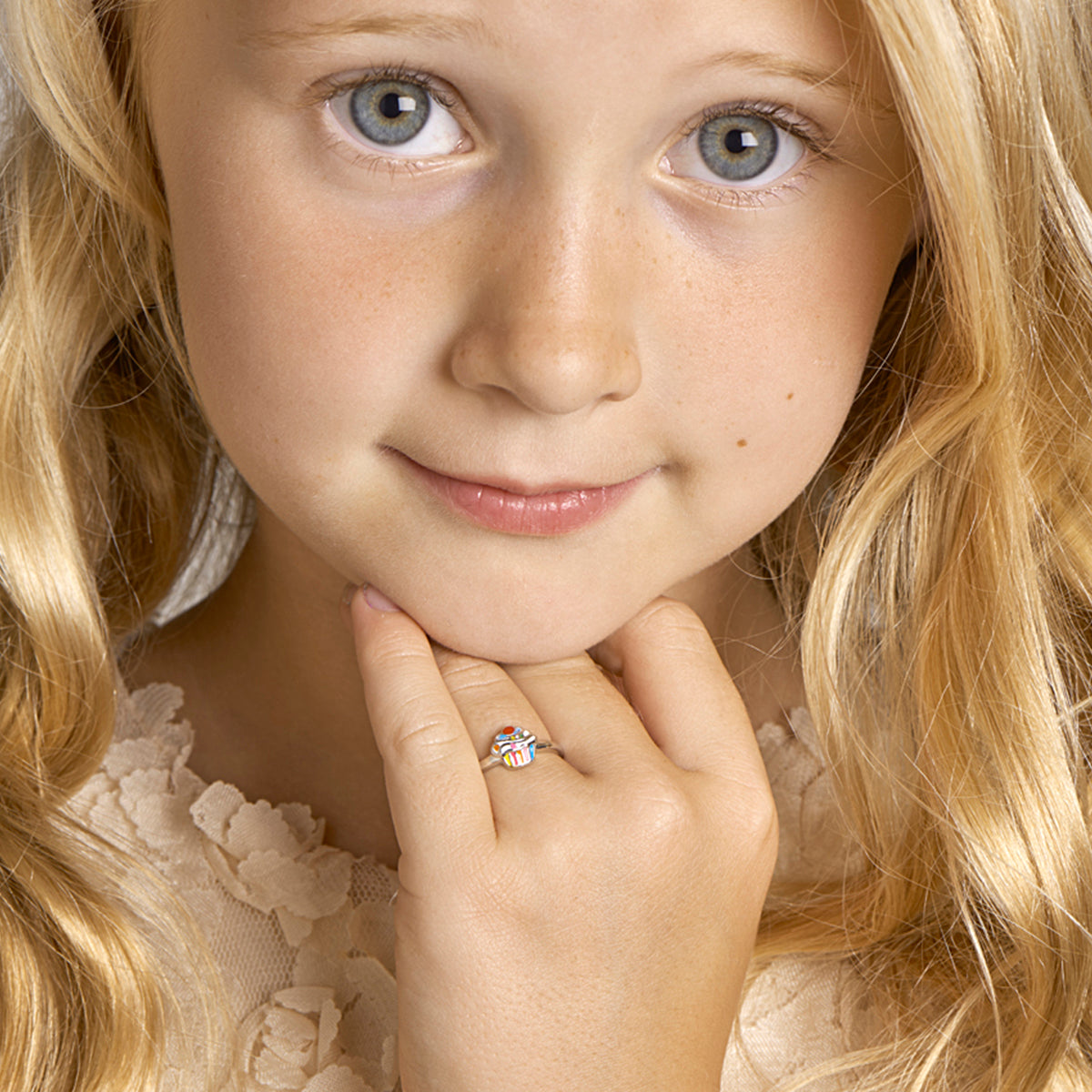 vDam Ring Cupcake Zilver Gerhodineerd 1325897 Maat 14