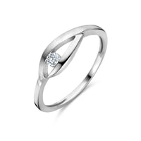 vDam Ring Druppel Zirkonia Poli/mat Zilver Gerhodineerd 1336997