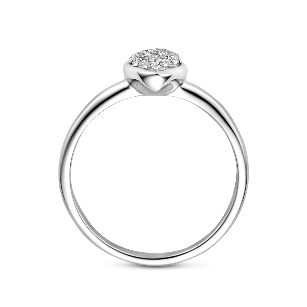 vDam Ring Druppel Zirkonia Zilver Gerhodineerd 1341678 Maat 16½