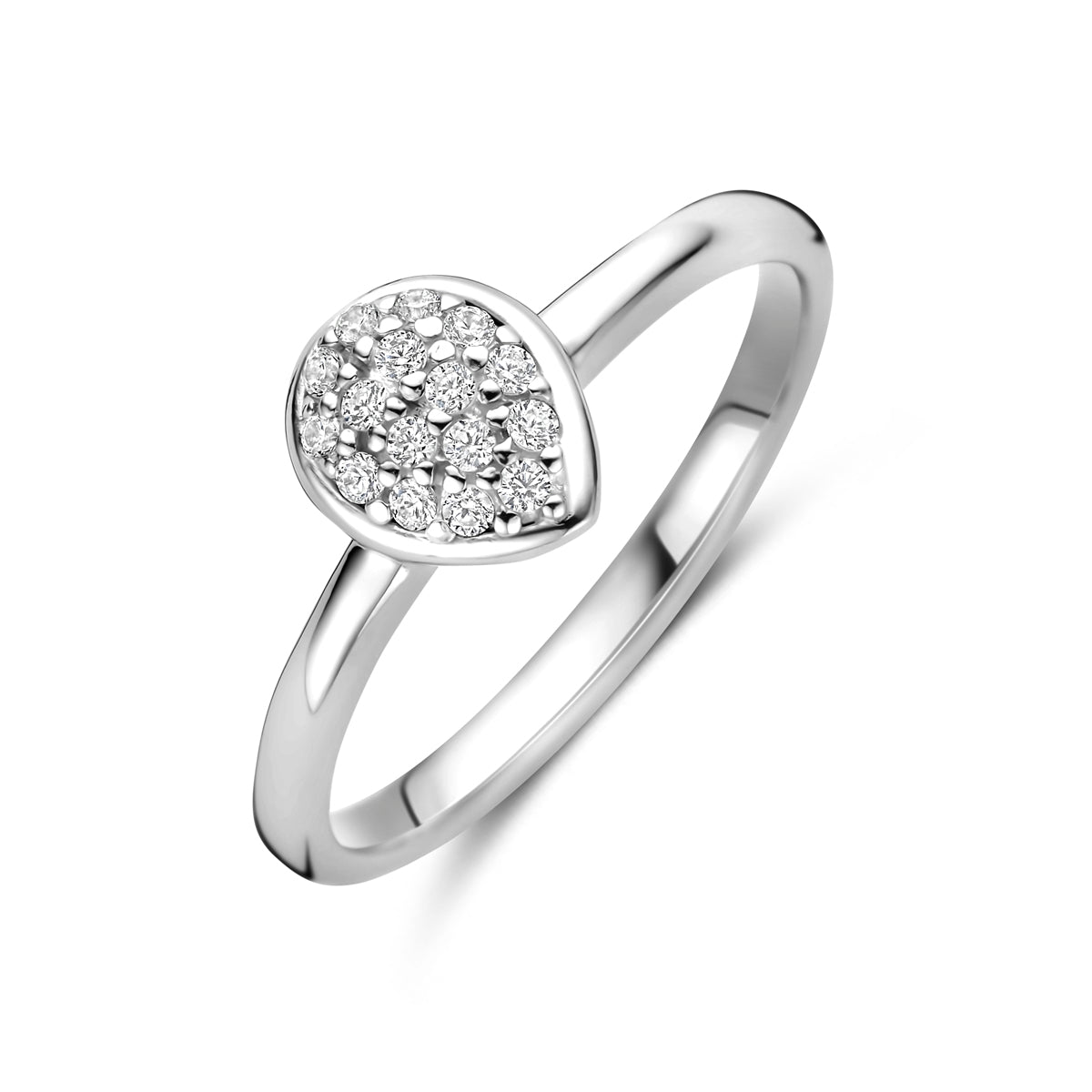 vDam Ring Druppel Zirkonia Zilver Gerhodineerd 1341679