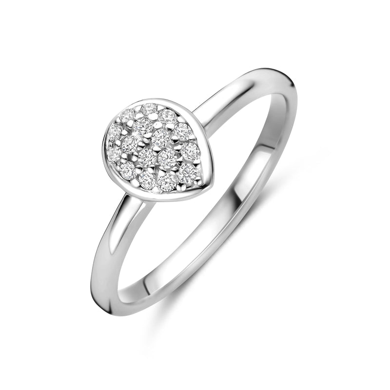 vDam Ring Druppel Zirkonia Zilver Gerhodineerd 1341680