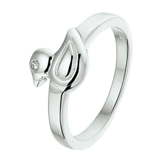 vDam Ring Eend Zirkonia Zilver Gerhodineerd 1327689
