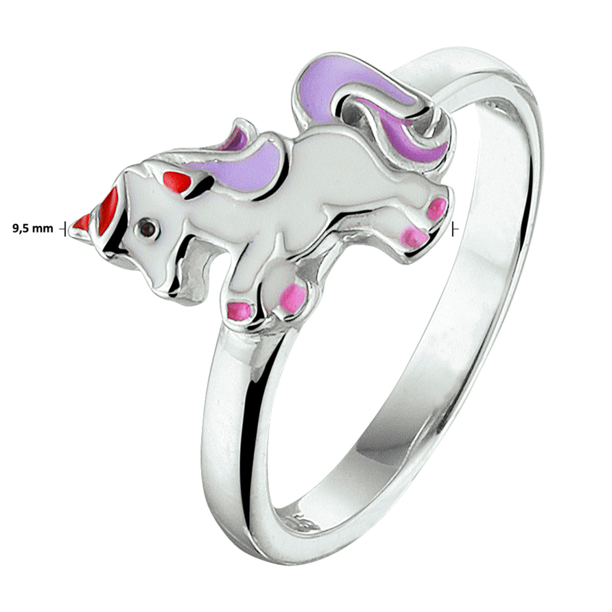 vDam Ring Eenhoorn Zilver Gerhodineerd Maat 1329239 Maat 13