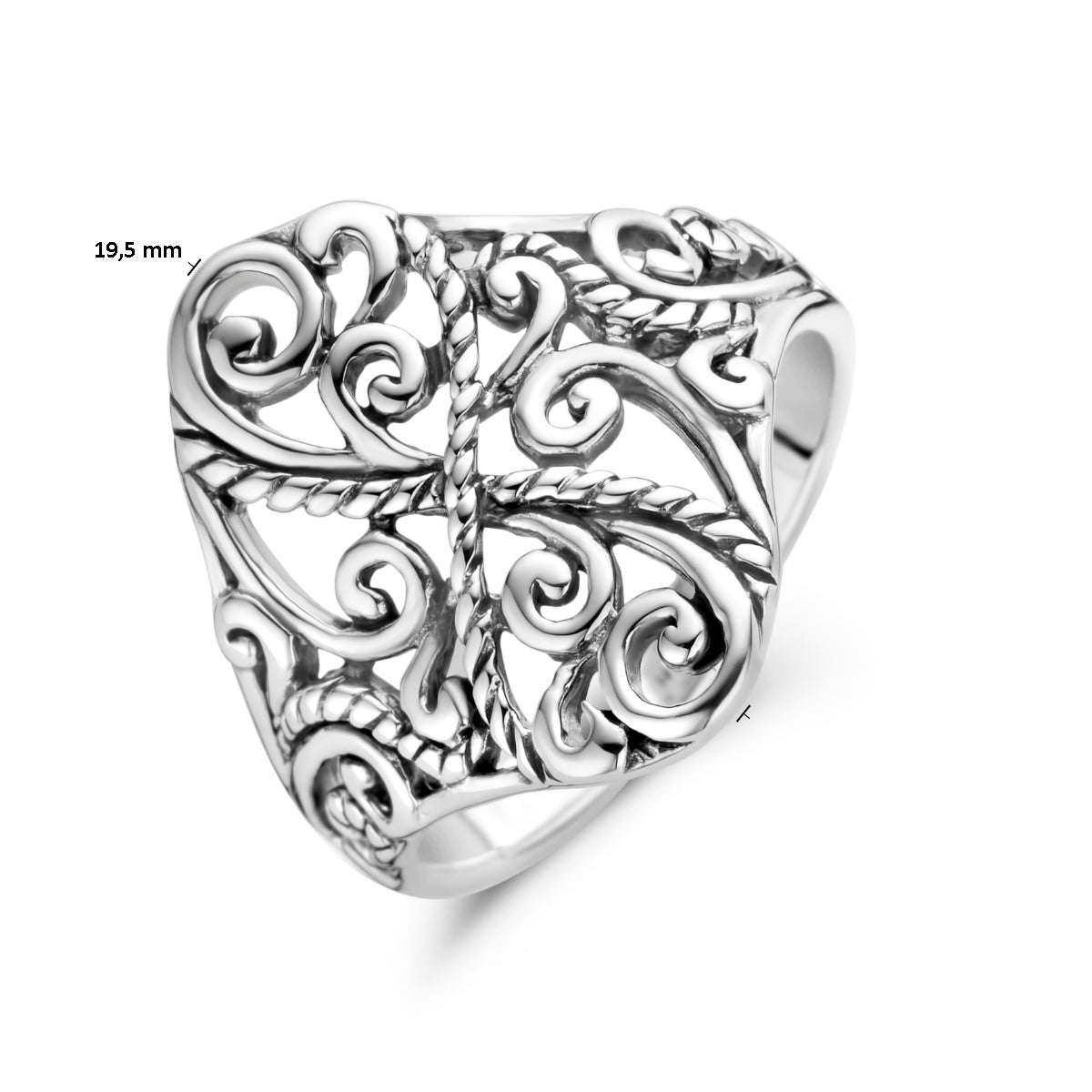 vDam Ring Filigrain Zilver Gerhodineerd 1336697 Maat 17¼