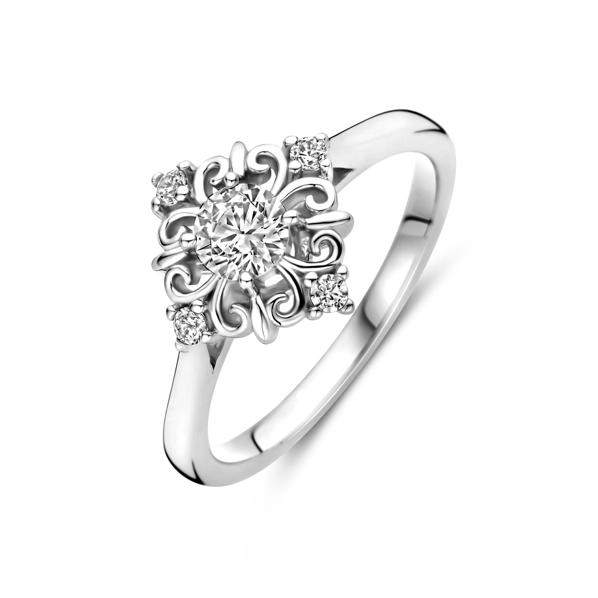 vDam Ring Filigrain Zirkonia Zilver Gerhodineerd 1339202
