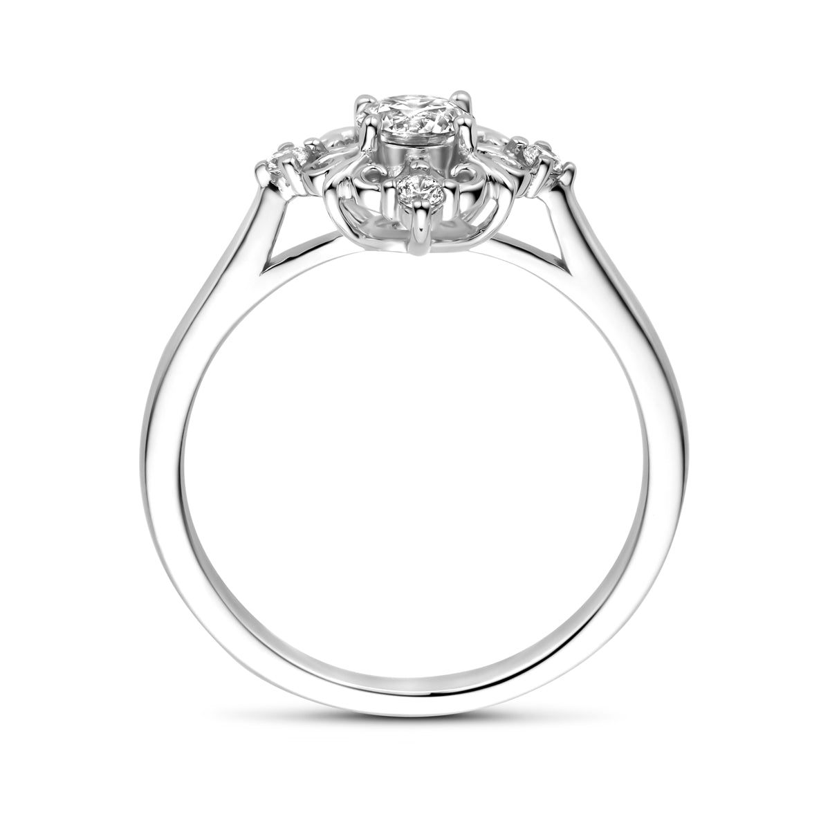 vDam Ring Filigrain Zirkonia Zilver Gerhodineerd 1339202 Maat 17¼