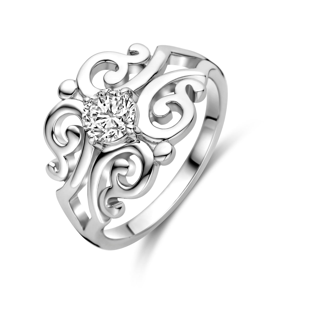 vDam Ring Filigrain Zirkonia Zilver Gerhodineerd 1339583