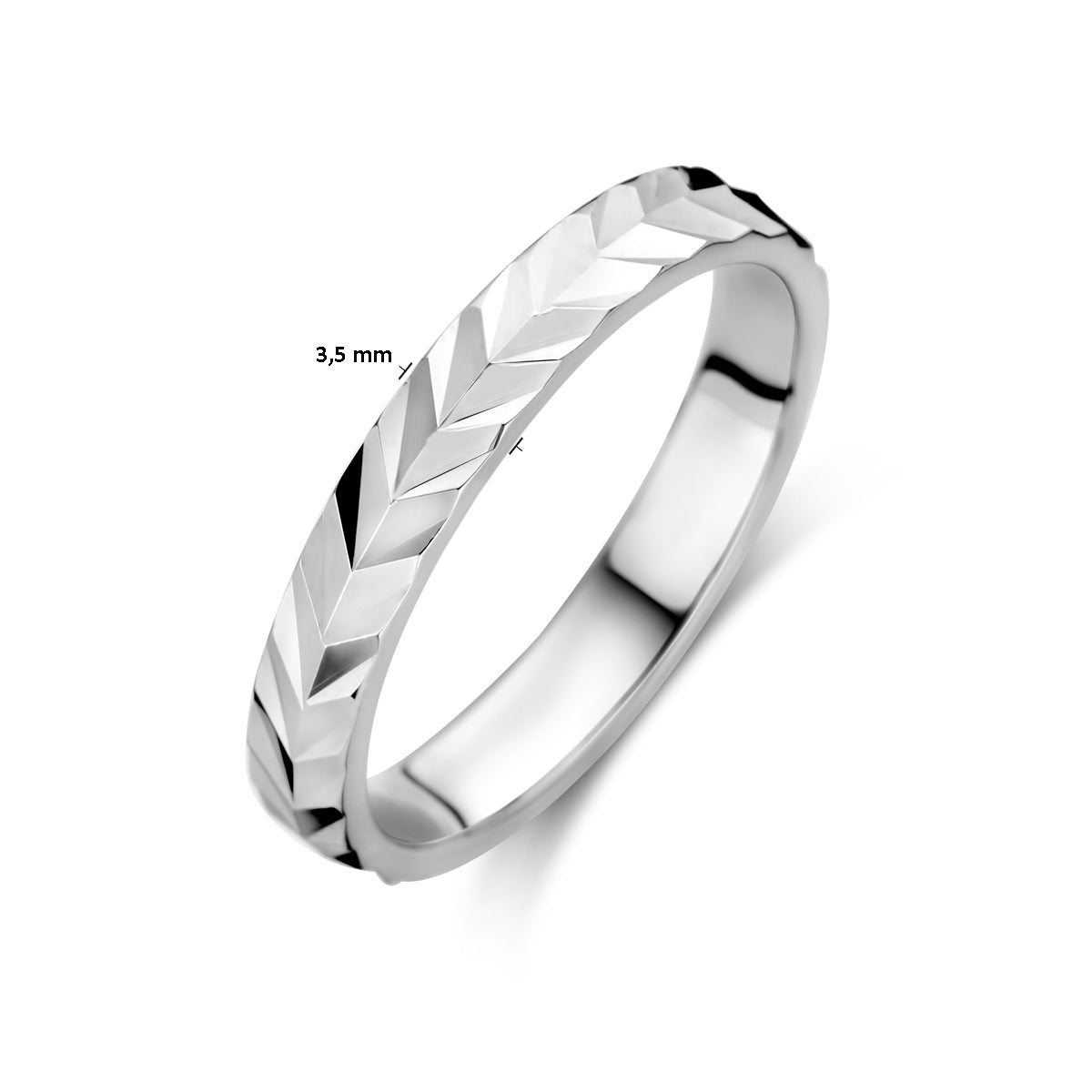 vDam Ring Gediamanteerd Zilver Gerhodineerd 1336810 Maat 18½