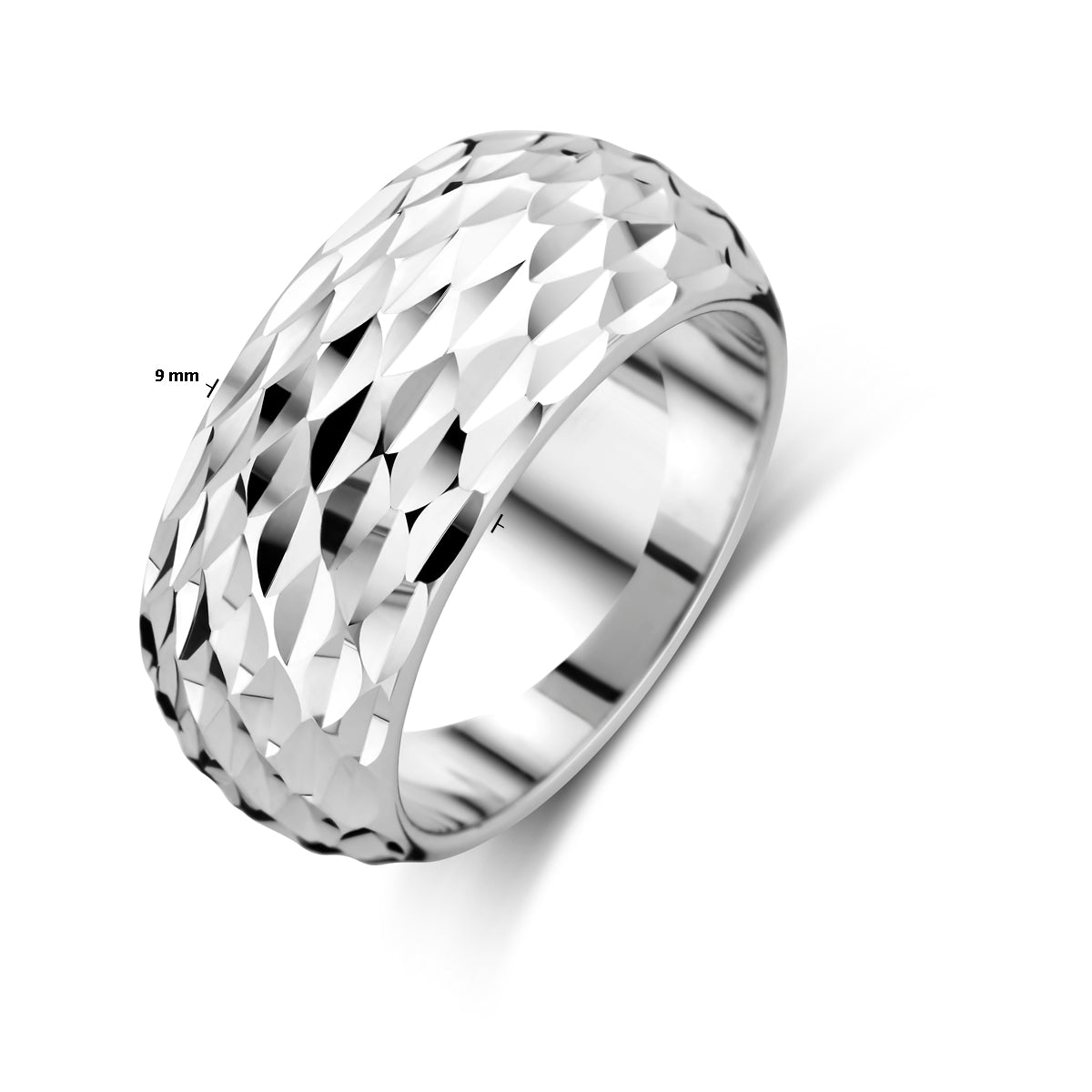 vDam Ring Gediamanteerd Zilver Gerhodineerd 1339281 Maat 17¼