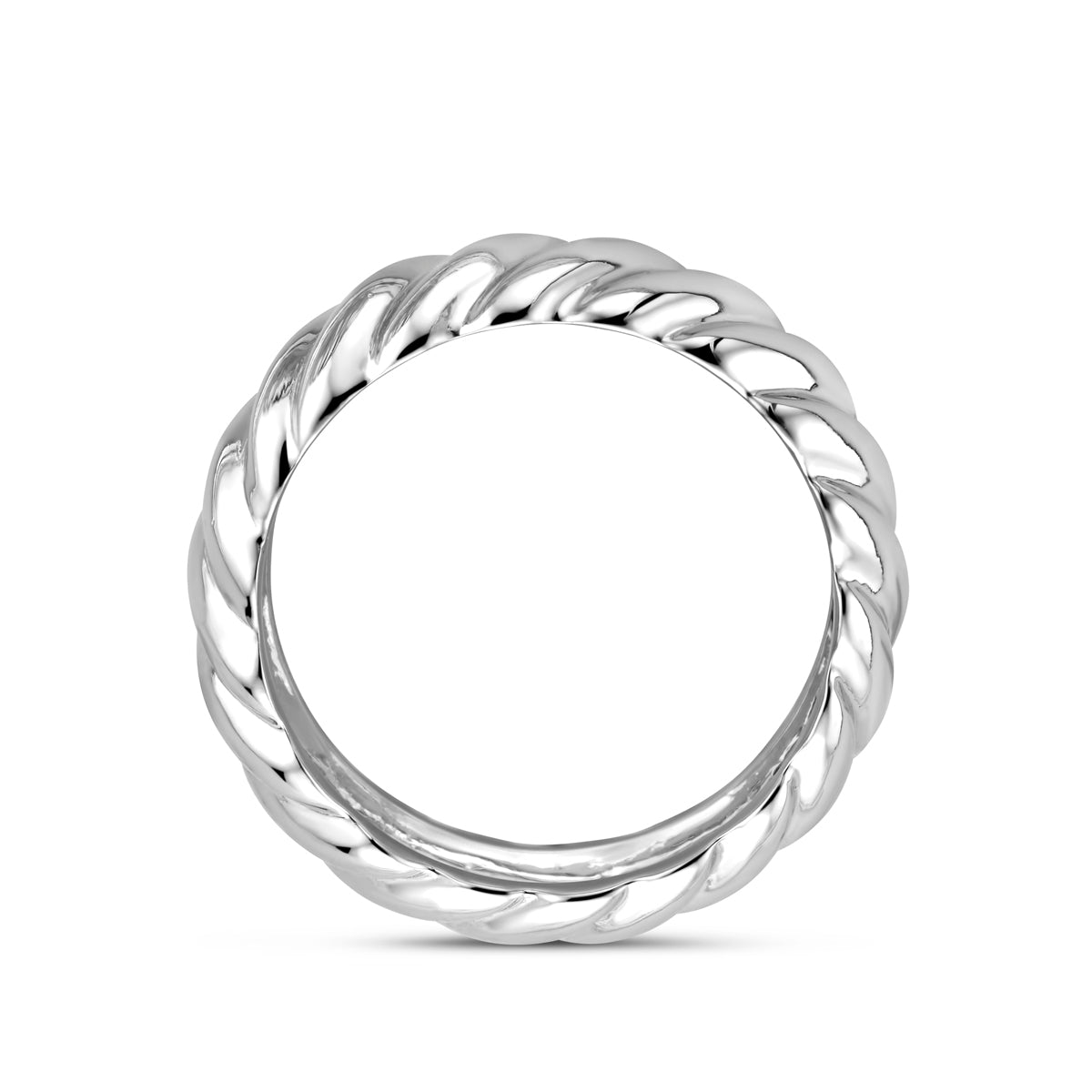 vDam Ring Gedraaid Zilver Gerhodineerd 1338336 Maat 17¼