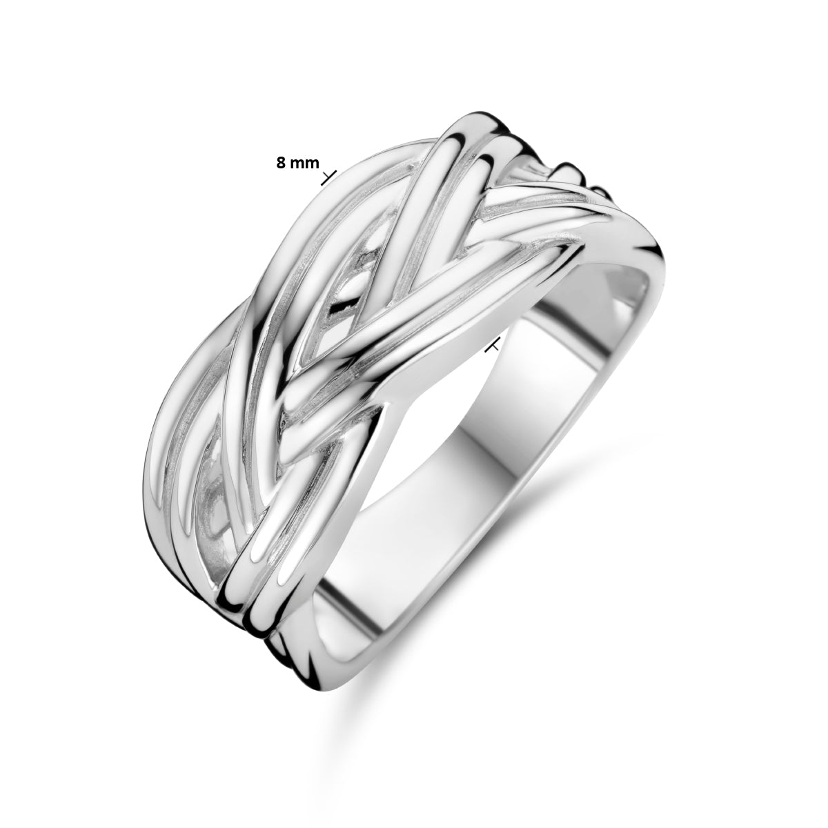 vDam Ring Gevlochten Zilver Gerhodineerd 1336192 Maat 17¼