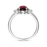 vDam Ring Granaat En Zirkonia Zilver Gerhodineerd 1340322 Maat 16½