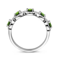 vDam Ring Groen En Wit Zirkonia Halo Zilver Gerhodineerd 1336741 Maat 17¼