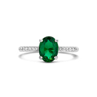 vDam Ring Groen En Wit Zirkonia Zilver Gerhodineerd 1335861 Maat 17¾