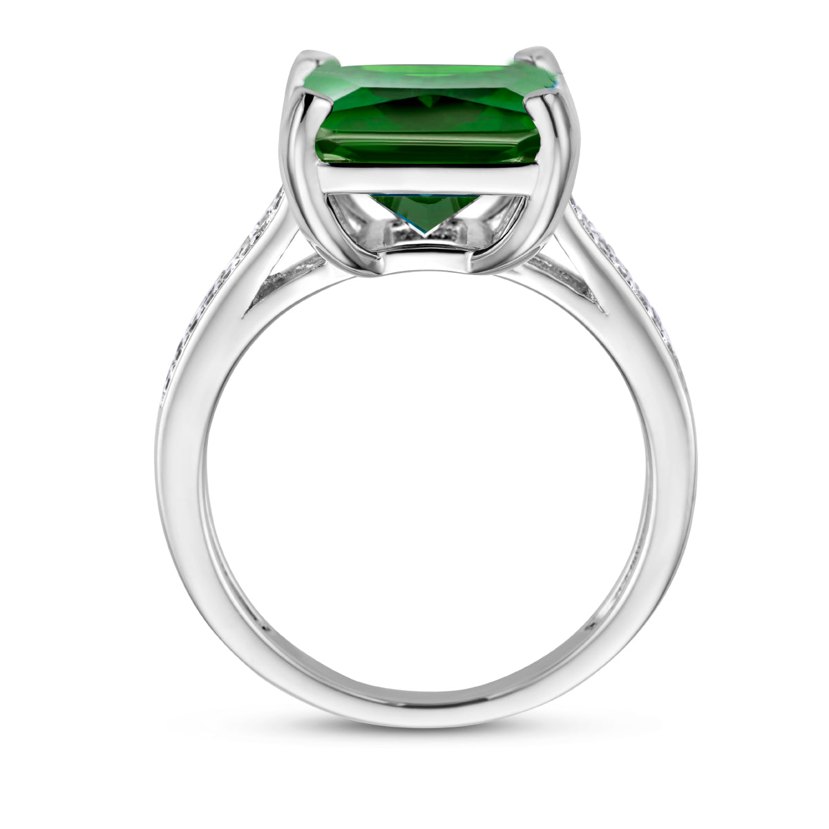 vDam Ring Groen En Wit Zirkonia Zilver Gerhodineerd 1336032 Maat 16½