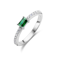 vDam Ring Groen En Wit Zirkonia Zilver Gerhodineerd 1336066