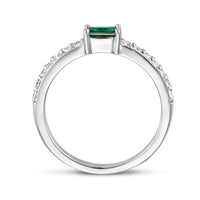 vDam Ring Groen En Wit Zirkonia Zilver Gerhodineerd 1336068 Maat 17¼