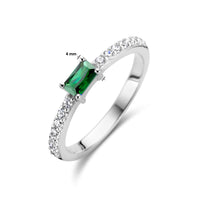 vDam Ring Groen En Wit Zirkonia Zilver Gerhodineerd 1336070 Maat 18½