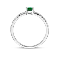 vDam Ring Groen En Wit Zirkonia Zilver Gerhodineerd 1336120 Maat 18½