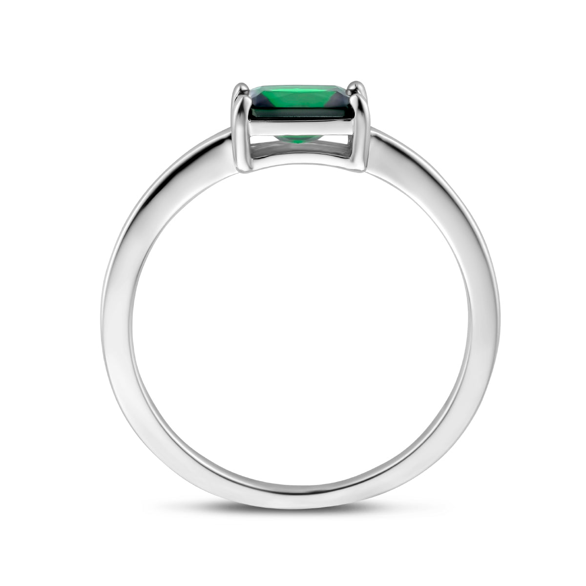 vDam Ring Groen Zirkonia Zilver Gerhodineerd 1335991 Maat 17¼