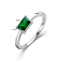 vDam Ring Groen Zirkonia Zilver Gerhodineerd 1335992 Maat 17¾