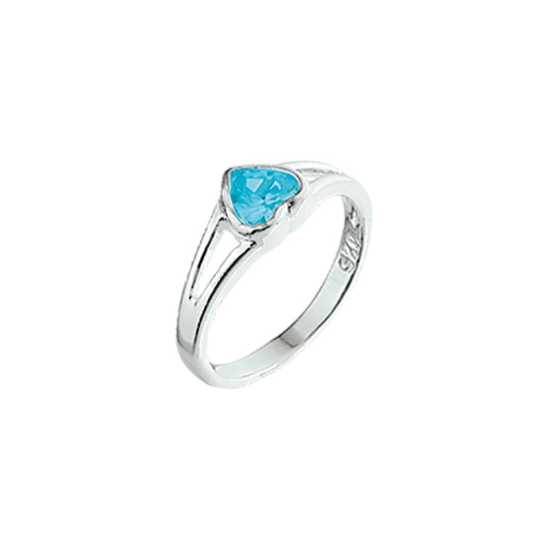 vDam Ring Hart Blauw Zirkonia Zilver Wit 1014863
