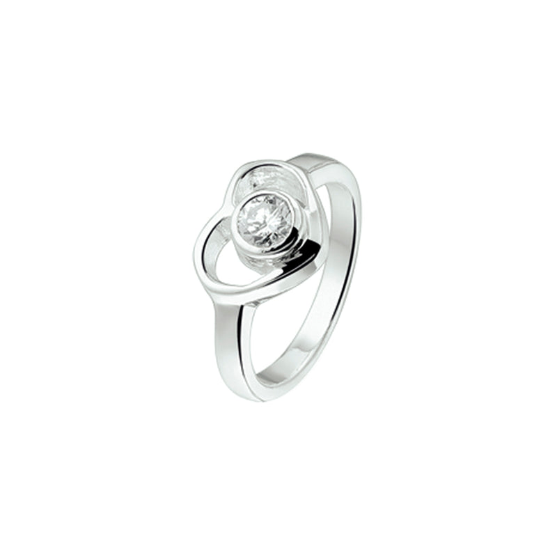 vDam Ring Hart En Zirkonia Zilver Gerhodineerd 1327624