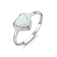 vDam Ring Hart Synth Opaal Zilver Gerhodineerd 1336320