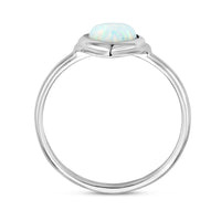 vDam Ring Hart Synth Opaal Zilver Gerhodineerd 1336320 Maat 15