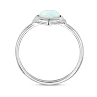 vDam Ring Hart Synth Opaal Zilver Gerhodineerd 1336337 Maat 18½