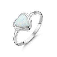 vDam Ring Hart Synth Opaal Zilver Gerhodineerd 1336337