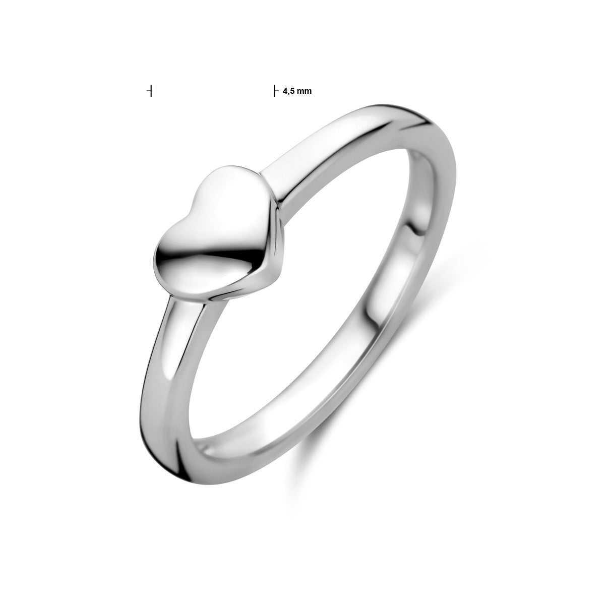 vDam Ring Hart Zilver Gerhodineerd 1338084 Maat 14½