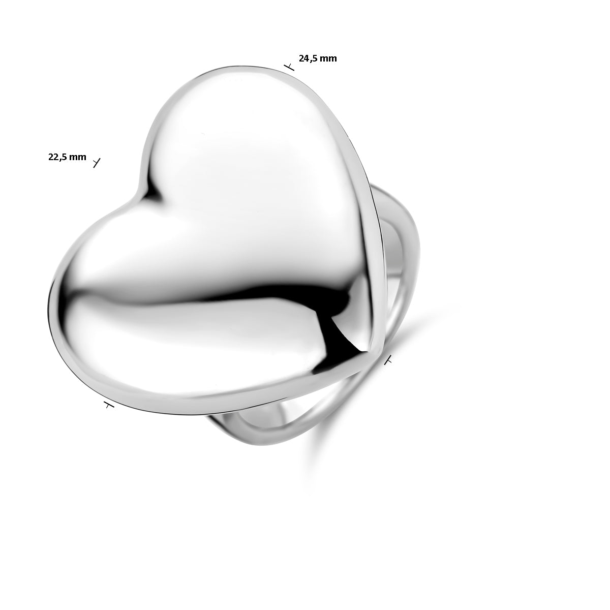 vDam Ring Hart Zilver Gerhodineerd 1339535 Maat 17¾