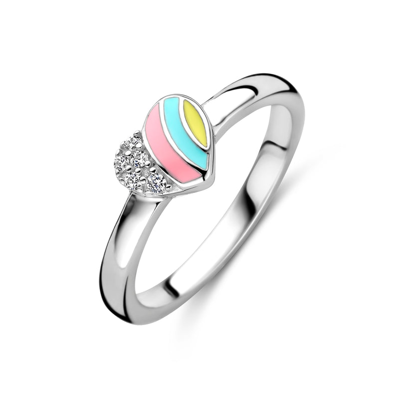 vDam Ring Hart Zirkonia Zilver Gerhodineerd 1337762