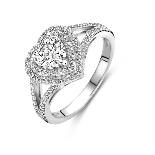 vDam Ring Hart Zirkonia Zilver Gerhodineerd 1338289
