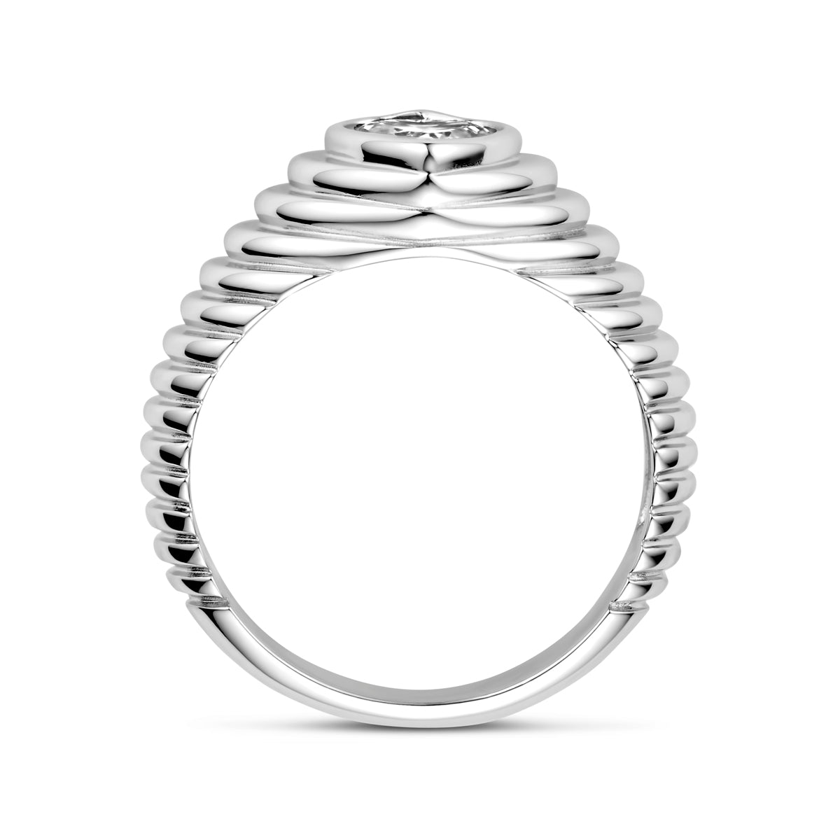 vDam Ring Hart Zirkonia Zilver Gerhodineerd 1339232 Maat 17¾