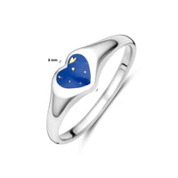 vDam Ring Hartje Lapis Zilver Gerhodineerd 1338863 Maat 16½