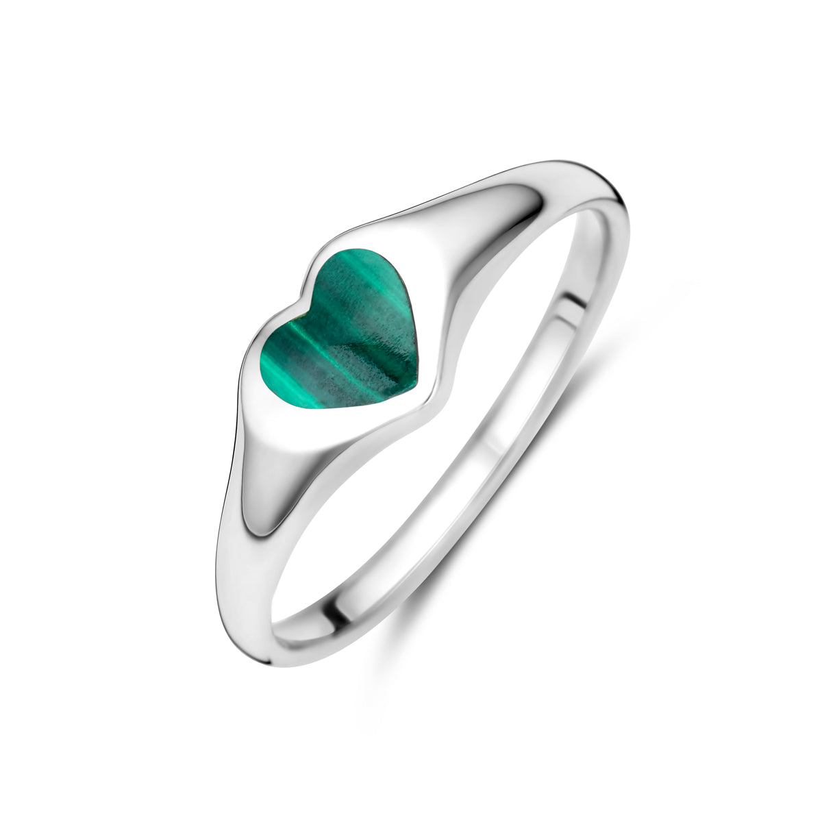 vDam Ring Hartje Malachiet Zilver Gerhodineerd 1338870