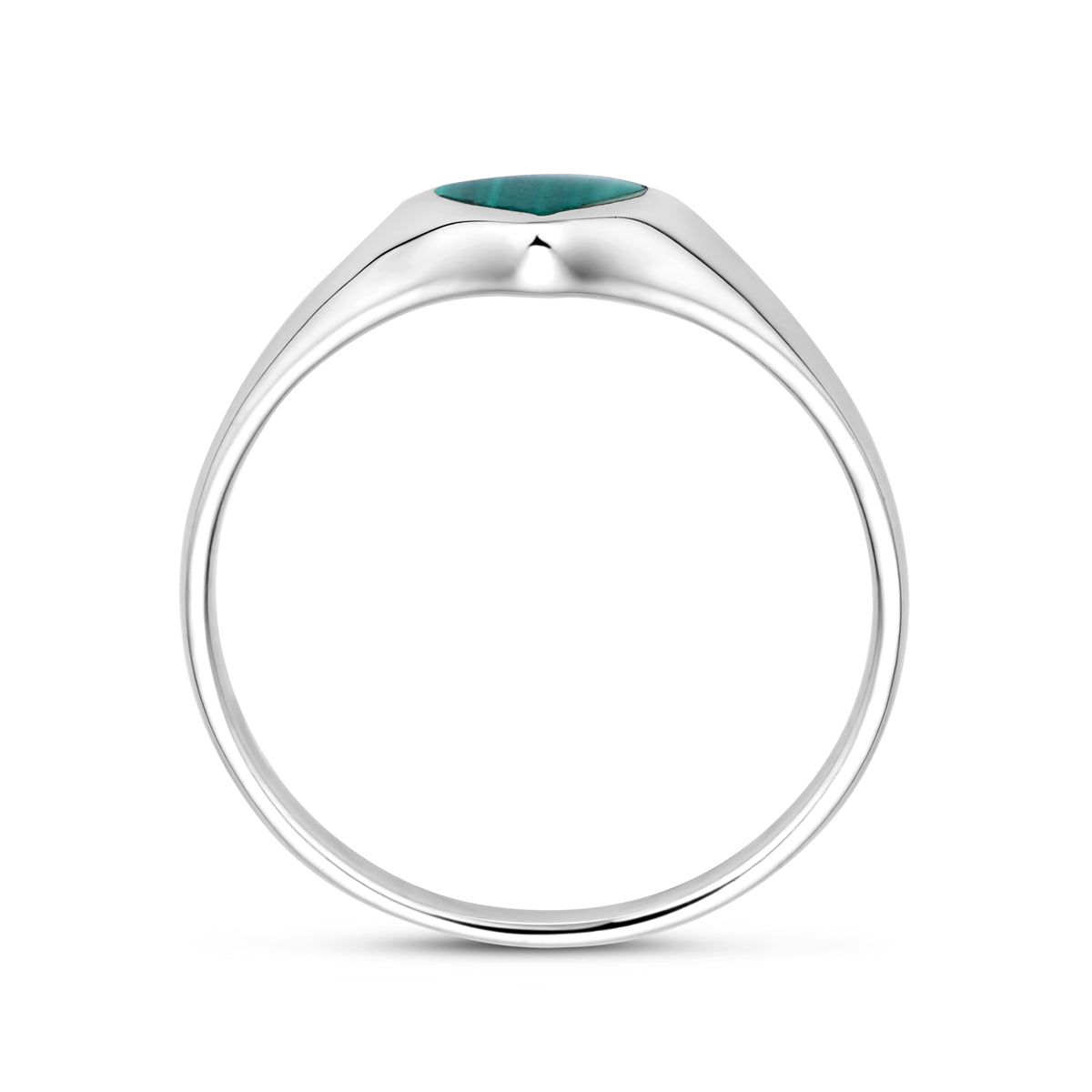 Malachi Ringer vDam Ring Hartje Malachiet Zilver Gerhodineerd 1338870 Maat 17