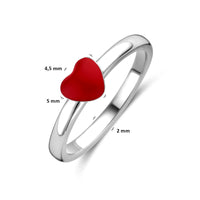 vDam Ring Hartje Zilver Gerhodineerd Maat 1341487 Maat 13