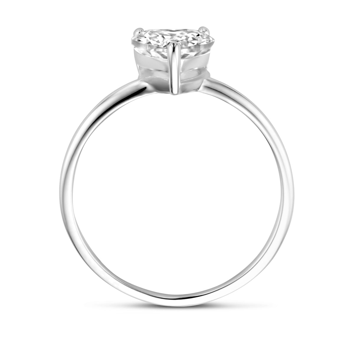 vDam Ring Hartje Zirkonia Zilver Gerhodineerd 1339361 Maat 17¾