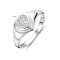 vDam Ring Hartje Zirkonia Zilver Gerhodineerd 1339375 Maat 17¼