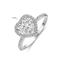 vDam Ring Hartje Zirkonia Zilver Gerhodineerd 1339440 Maat 17¾