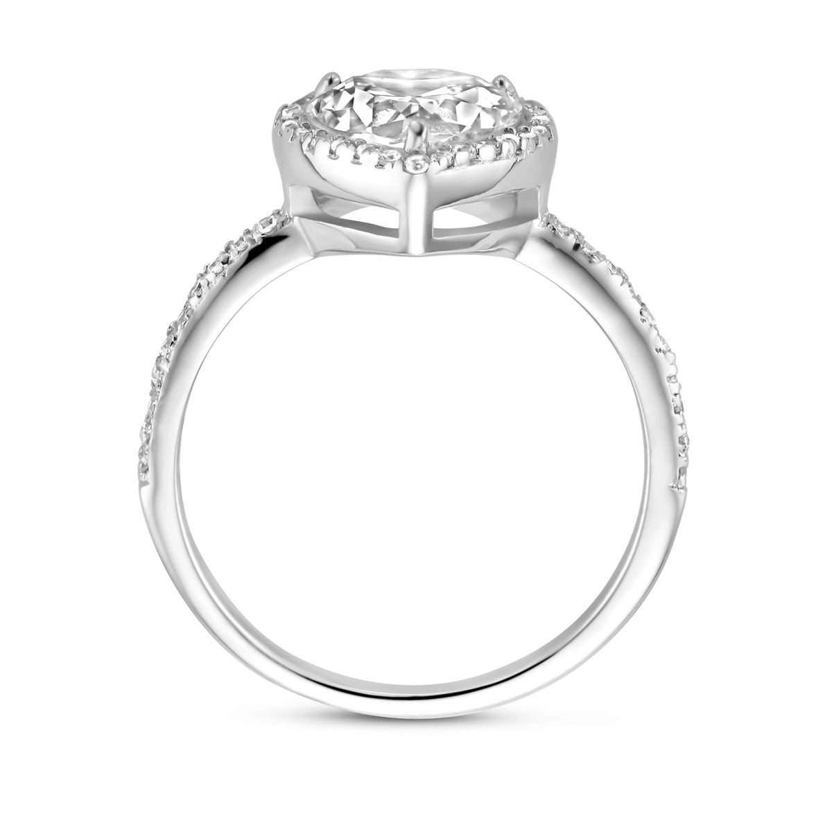 vDam Ring Hartje Zirkonia Zilver Gerhodineerd 1339442 Maat 19