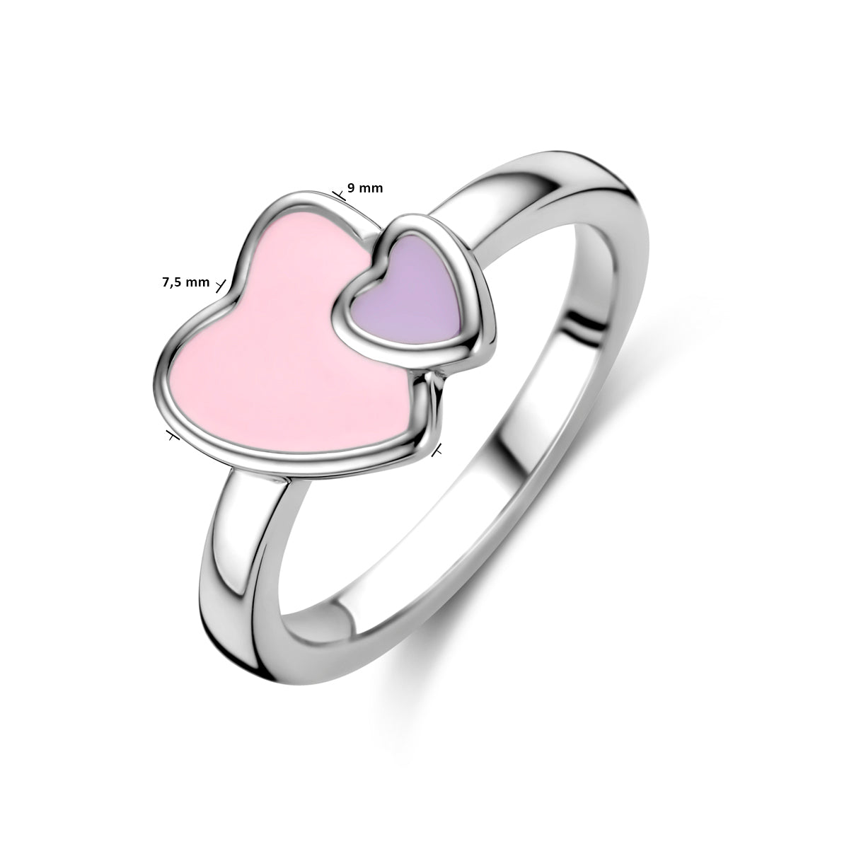 vDam Ring Hartjes Zilver Gerhodineerd 1338469 Maat 13½