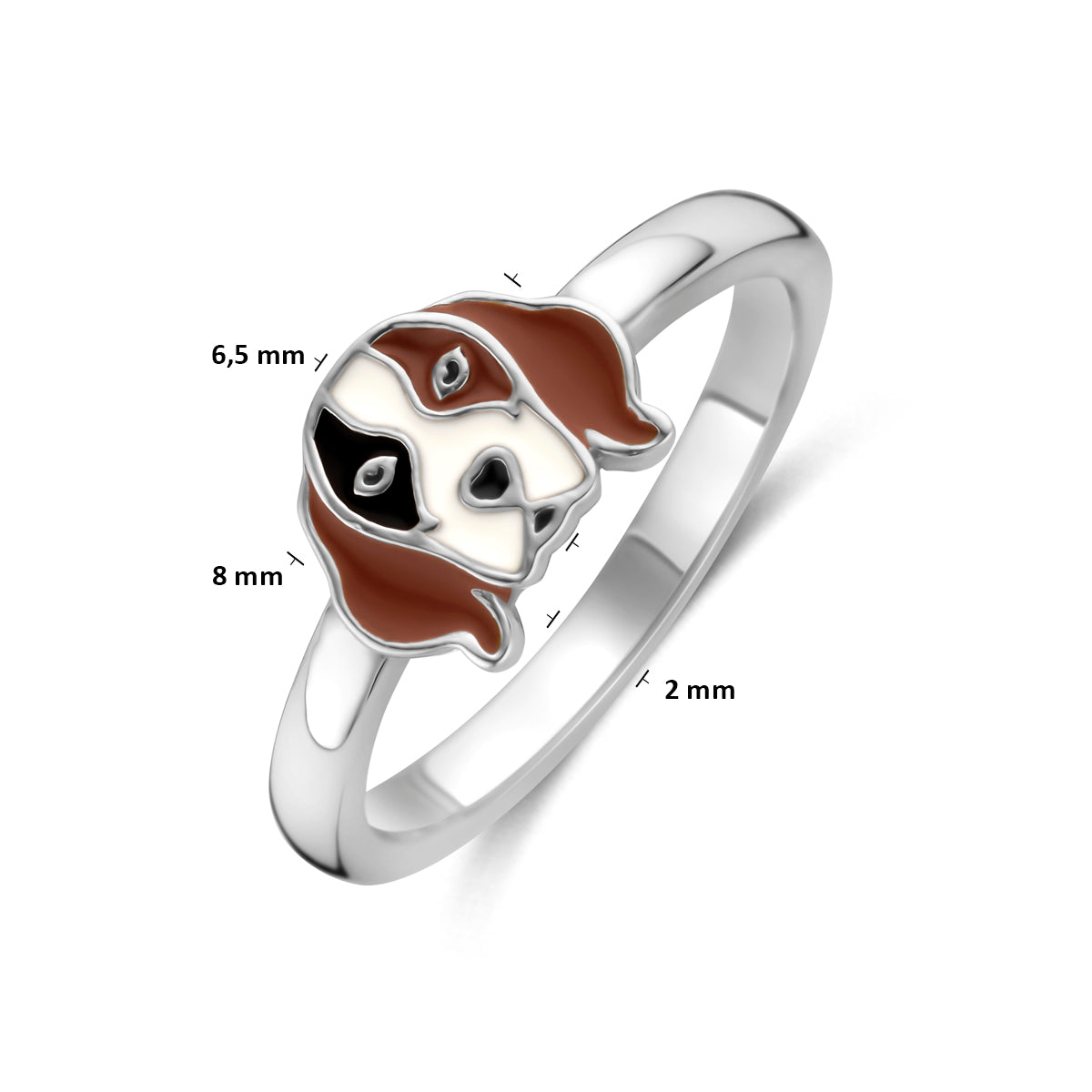 vDam Ring Hond Zilver Gerhodineerd 1341453 Maat 14½